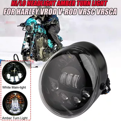 LED Amber Turn Signal Hi/Lo Headlight For Harley Davidson VRSC Vrod V-ROD 02-17 • $99.99