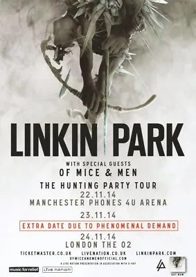Linkin Park - The Hunting Party UK Tour Dates 2014 - Full Size Magazine Advert • £5.99