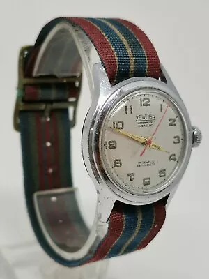 Vtg 1940s Minerva Zewoga Military Style Gents 31mm Chrome Watch Pythagore Cal 49 • $172.64