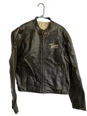 Victory Motorcycles Mens Large Brown Leather Jacket • $229.99