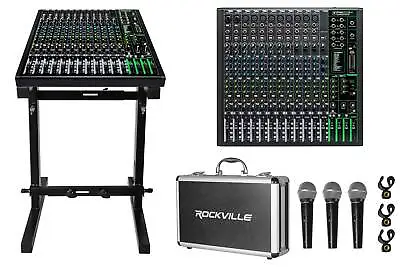 Mackie ProFX16v3 16-Channel Effects Mixer W/USB ProFX16 V3+Stand+(3) Mics+Case • $538.95