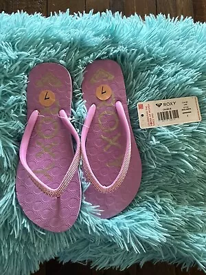 Lavender Roxy Crush Flip Flops NWT  • $18