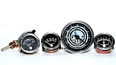 Ford Tractor 8N 9N 2N Tachometer Temp Oil Amp Gauge Chrome Bezels • $35.10