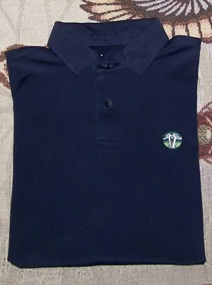 F&G TECH Polyester Spandex Golf Polo Button Shirt EKWANOK COUNTRY CLUB Sz M Blue • $14.99