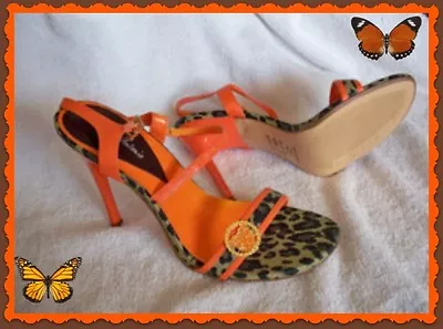 NEW Michael Antonio Orange Leopard Shoes 8 Women High Heel Stiletto Fashion • $29.99