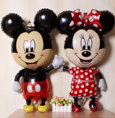 25  Mickey/Minnie Mouse Foil Balloons Kids 1st Happy Birthday Party Fun Baloons • £3.89