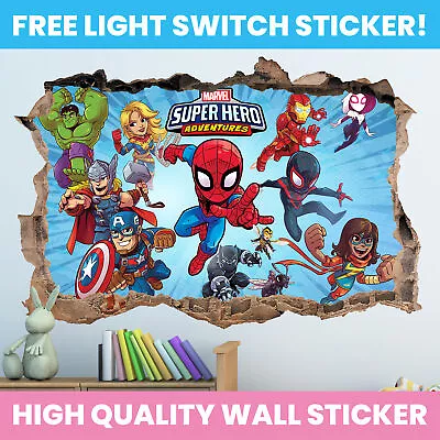 Avengers Hole In Wall Sticker Decal Marvel Decor Kids Berdoom Decoration • £13.99