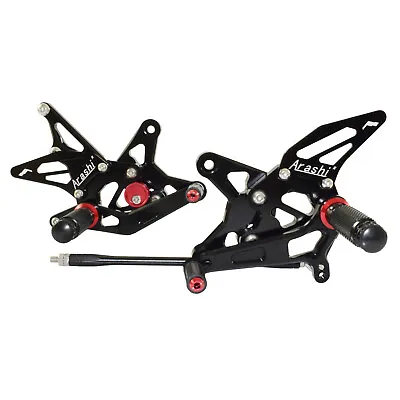 Black CNC Adjustable Rearset Foot Pegs Pedals For KAWASAKI Ninja ZX-6R 2009-2023 • $148