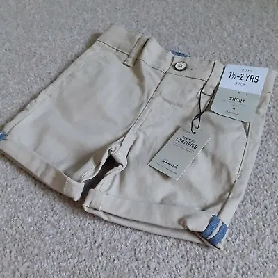 £4 • Buy Boys 1 5-2 Years Stone Colour Chino Shorts / New Free Postage /