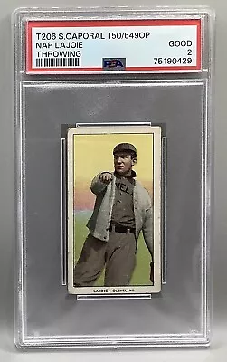 1909 T206 Nap Lajoie Throwing Sweet Caporal 150/649OP Over Print PSA 2 Good • $2499.99