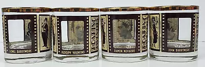 Roaring Twenties VTG Hollywood Whiskey Lowball Tumblers Glass Set Of 4 HouzeArt • $19.97