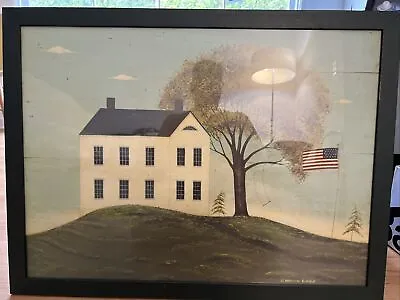 WARREN KIMBLE Art Print House With Flag 23”x30” Framed • $68