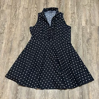 City Chic Black And White Polka Dot Dress- 50’s Style Rock N Roll • $22