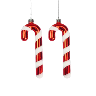 Candy Cane Baubles Xmas Tree Decoration X 2 - Christmas Hanging Gift • £9.99