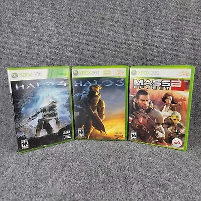 Xbox 360 Video Games Bundle Lot Of 3 Halo 3 Halo 4 Mass Effect 2 • $16.75