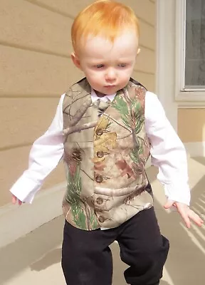 Realtree Ap Camo Full Back Adjustable Formal Wedding Prom Vest Boy Kids Childs • $35