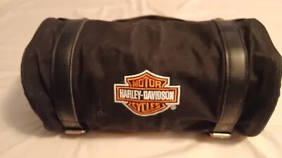 HARLEY-DAVIDSON MOTORCYCLES Black Canvas Storage/Utility Roll Up Bag 8 Pouch • $19.99