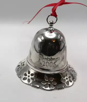 Towle Musical 20005 Silver-plated Pierced Flower Bell Christmas Ornament • $19.99