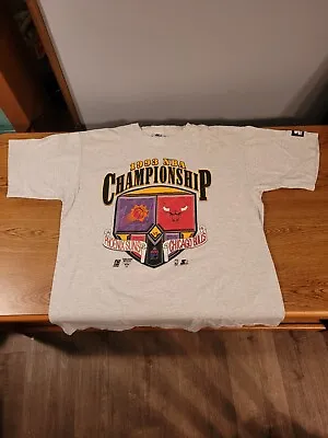 Vintage 1993 Chicago Bulls Vs Suns Starter Sportswear NBA T Shirt Size XL • $36.99