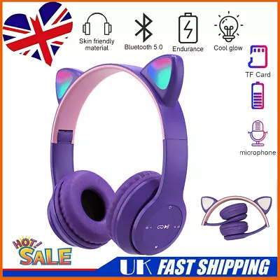 Kids Bluetooth Headphones Headset Children Over Ear Earphone For IPad Tablet • £8.89