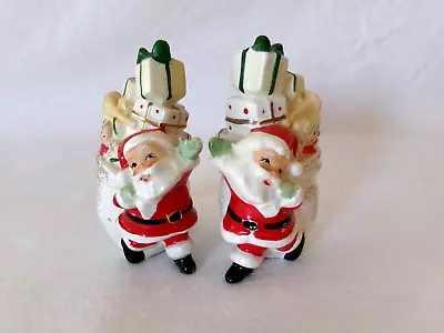$36 • Buy Vintage LEFTON CHRISTMAS SANTA W/ BAG Of TOYS SALT & PEPPER SHAKERS W/ Labels