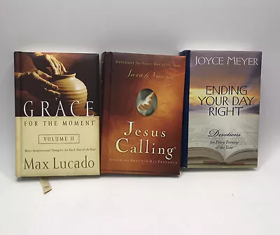 Lot Of 3 Devotionals Books: Max Lucado Sarah Young-Jesus Calling Joyce Meyer • $12