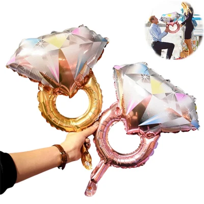 $10.34 • Buy Ring Diamond Shaped Foil Ballons Engagement Wedding Decorations Supplies Party