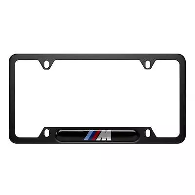 BMW OEM M Logo Black Stainless Steel License Plate Frame SINGLE 82120010404 • $42.99