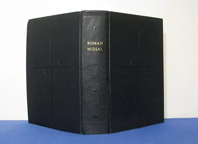 1964 Altar-size 13  Roman Missal (scarce Black Leather Cover) Stored Ln 60 Yrs! • $495