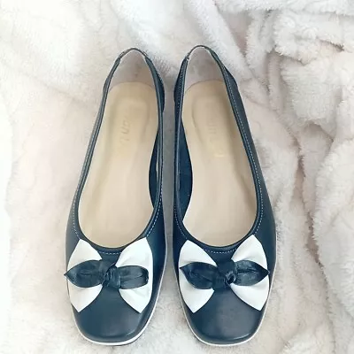Van Dal Hopewell XE Black White Bow Shoes Size 4EEE VGC • £35