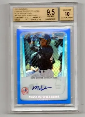 2011 Bowman Chrome Blue Ref Mason Williams 036/150 Autograph BGS 9.5 W/10 Auto • $55