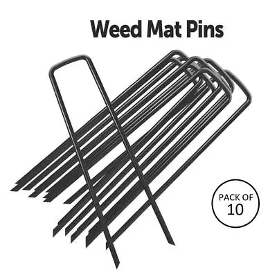 Black Steel Weed Mat Pins Heavy Duty Galvanised Garden Weed Artificial Tent Pegs • £3.99