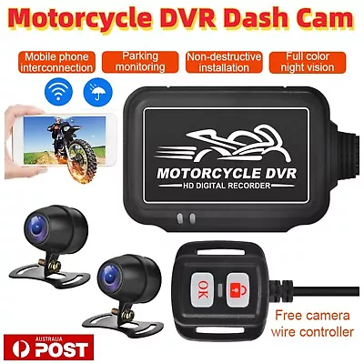 $123.49 • Buy Wifi Motorcycle DVR Dash Cam 1080P  Camera Waterproof Night Vision Recorder GPS