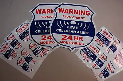 12 Cellular 2 Yard Sign LIVE  Alarm SECURITY SURVEILLANCE DECAL STICKER WINDOW • $14.62