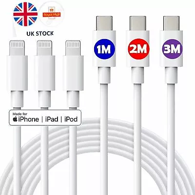 Heavy Duty C Charger Sync Wire Cable Lead For IPhone 13 12 11 XR XS 8 7 IPad AIR • £3.79