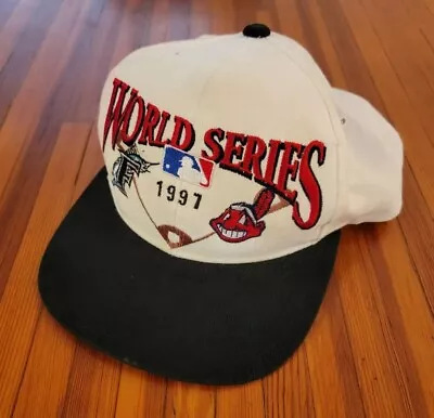 1997 Mlb World Series Starter Hat Cap Marlins Indians Guardians Vintage Snapback • $14.99