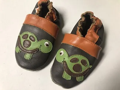 MOMObaby Leather Baby Shoes 18-24 Months Soft Sole Slip On USED With Damaged Box • $20