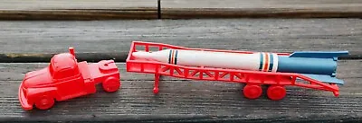 Louis Marx Cape Kennedy Play Set Red Truck With Rocket Trailer And 7  Rocket • $20