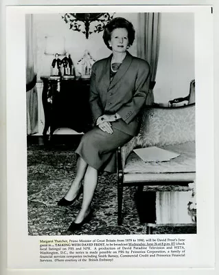 PBS B&W Photo Approx 8x10- David Frost- Margaret Thatcher • $19.99