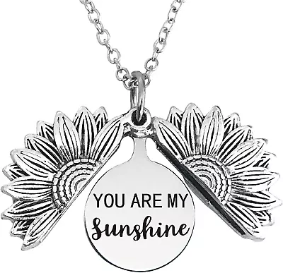 You Are My Sunshine Sunflower Necklace Inspirational Sunflower Locket Necklace J • $14.99