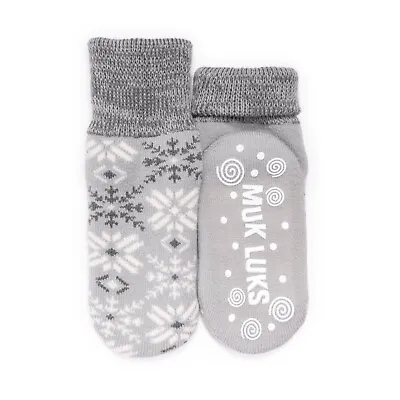 Muk Luk Women's Thermal Slipper Socks-GRAY-Tog Rating 3.0 Shoe Size 6-10-NEW • $14.99