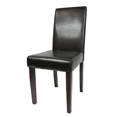 $182 • Buy Dining Chairs 2X 4X 6X Faux Leather Foam Black Brown Swiss Kitchen Cafe Montina