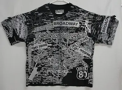 $19.95 • Buy American Crown New York City Empire State All Over Print Black Tshirt Size XL