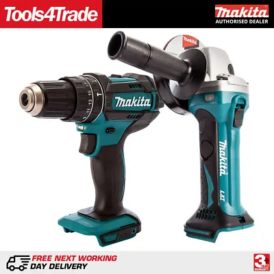 Makita 18V 2 Speed DHP482Z Combi Drill & DGA452Z 115mm Angle Grinder Body Only • £165