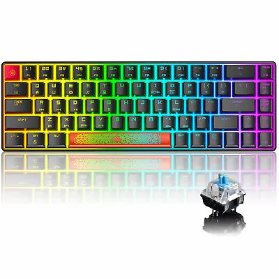 $38.38 • Buy Computer Wired 60% True Mechanical Gaming Keyboard RGB LED Backlit USB Fro Gamer