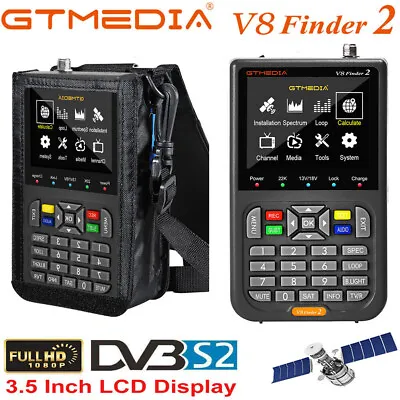 DVB-S2/S2X FTA Satellite TV Signal Finder Meter 1080P AV/HD OUT W/Protective Bag • $76.99