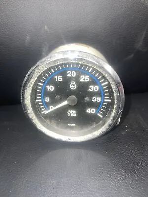 VDO 330 505 Standard Line Chrome Marine 3-3/8  4000 RPM Tachometer Gauge • $49.99