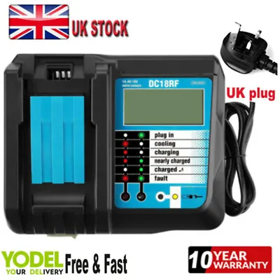 Rapid Battery Charger 14.4-18V DC18RF For Makita LXT LI-ION BL1830 BL1860 BL1430 • £19.89