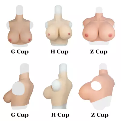 Silicone H Cup Crossdresser Breast Forms Breastplates Drag Queen Fake Boobs Huge • $149.52