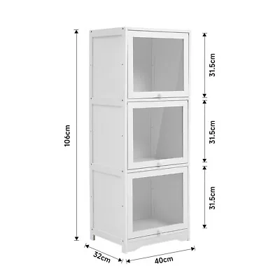 Tall Storage Cabinet Bookshelf Bookcase Side Stand Bedroom Display Storage Rack • £48.95